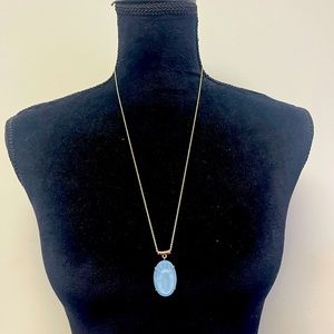 Spartina 28” Sky Blue Oval Slide Necklace